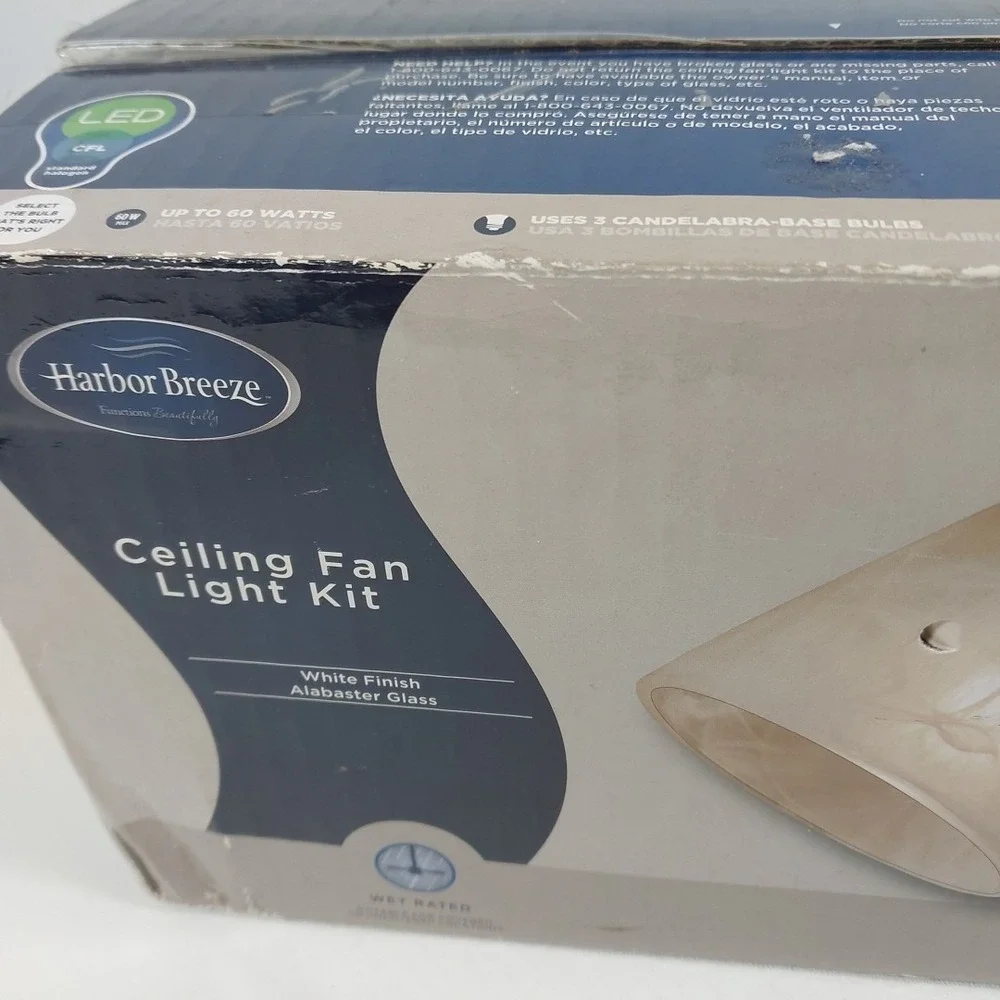 Harbor Breeze Ceiling Fan Light Kit LED White Alabaster 0745344